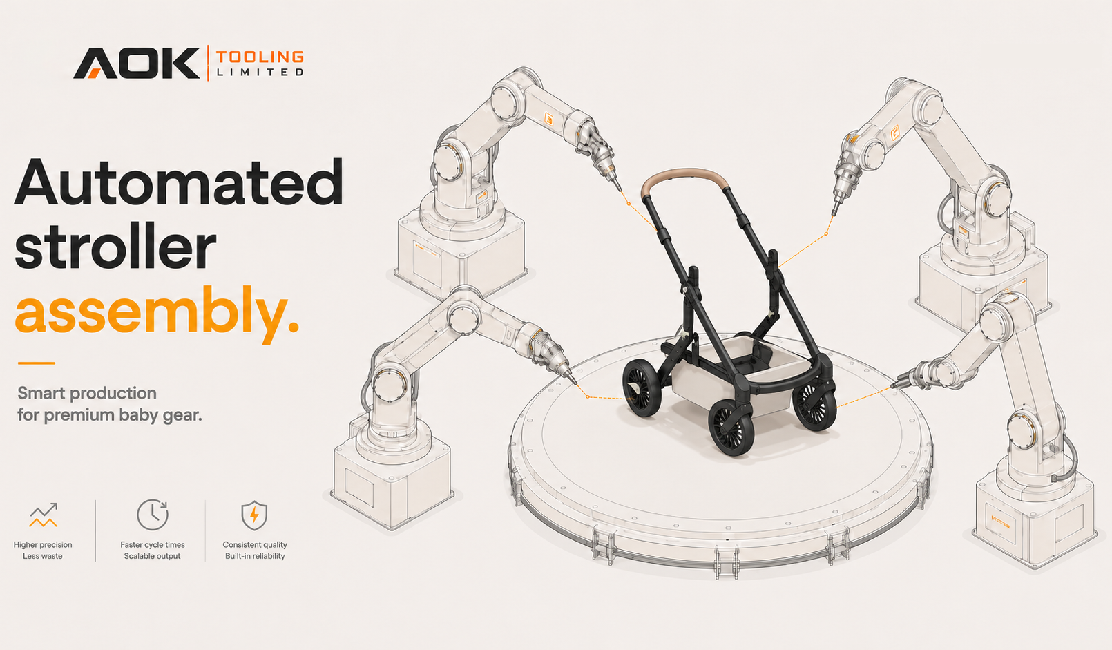 Concept rendering of an automated stroller assembly cell